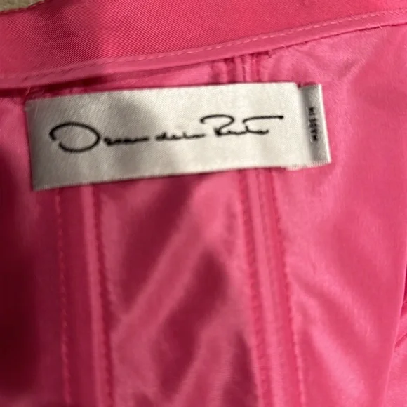 Oscar de la Renta Ruffle Bow Strapless Silk Dress - Picture 5 of 8